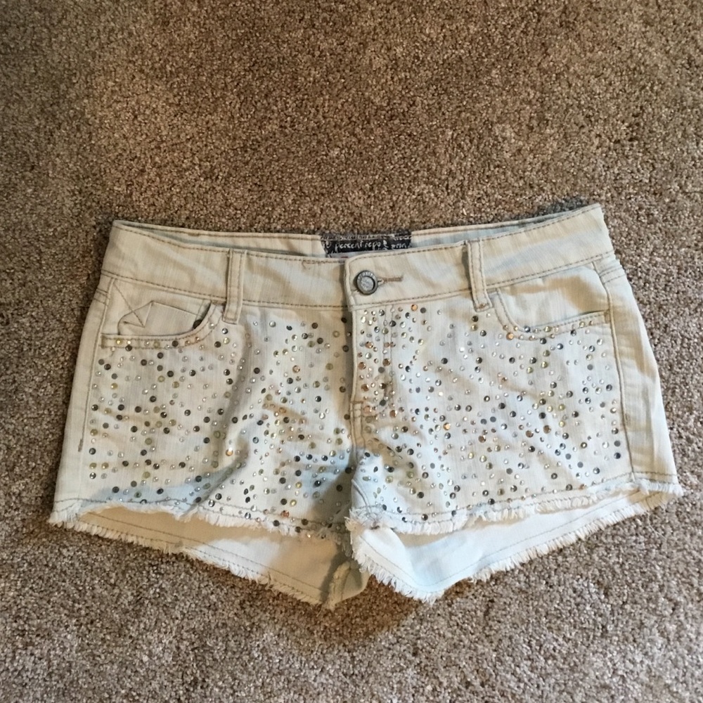 Hot Kiss Gemstone Denim Shorts